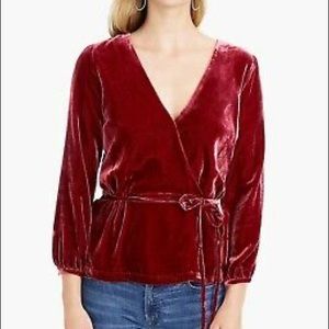 JCrew Velvet V-neck blouse